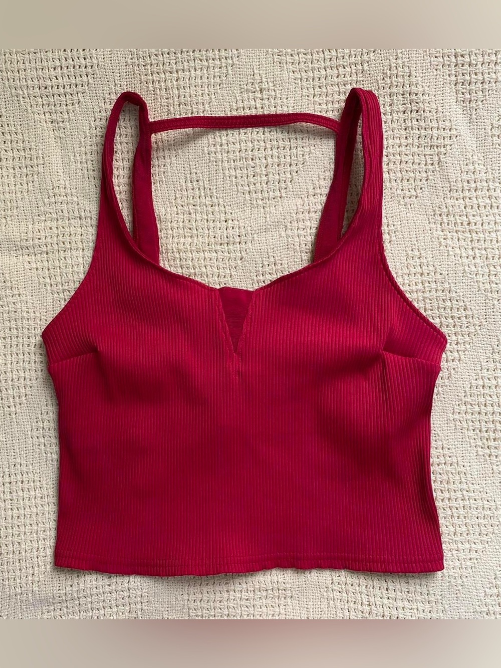 Free People // Fuchsia Ribbed Crop Top - Picture 6 of 6